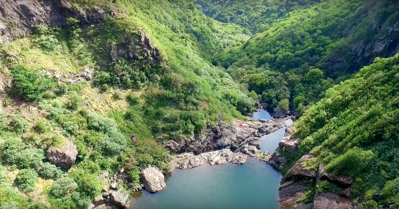 7 cascades waterfall view - Mauritius